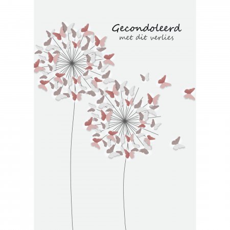 Kaart Condoleance Butterfly flower