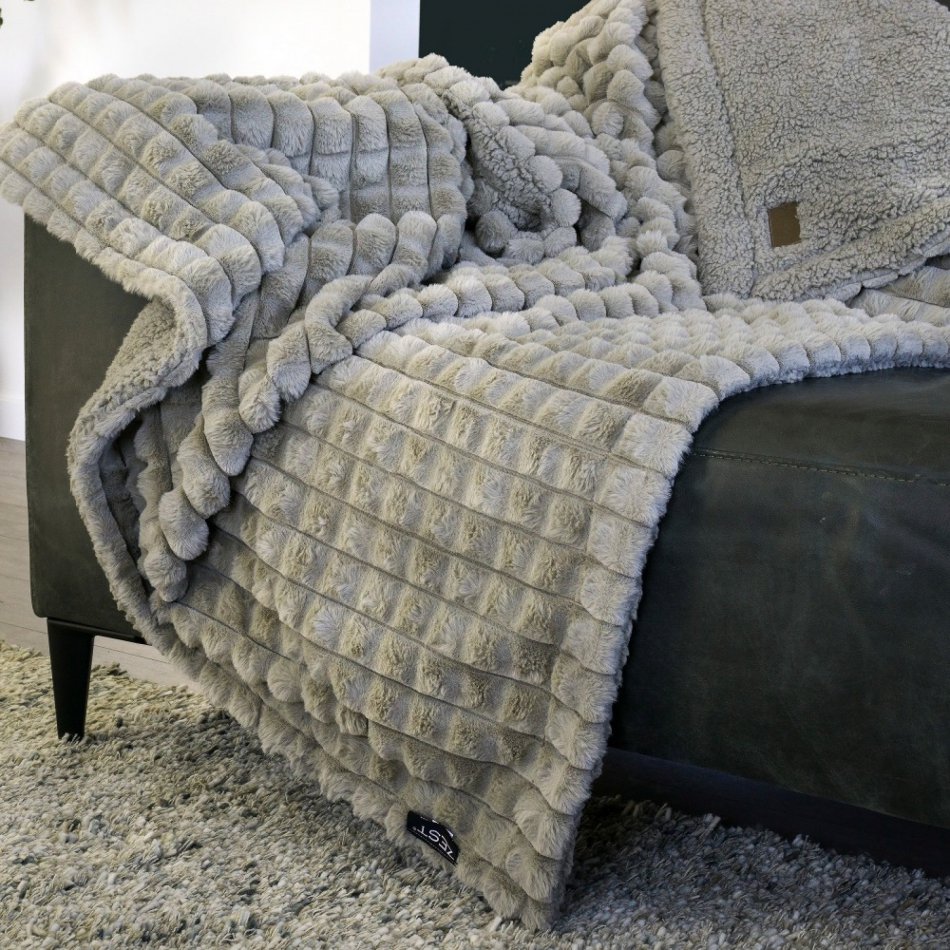 Fleeceplaid Vacht Piramide Taupe